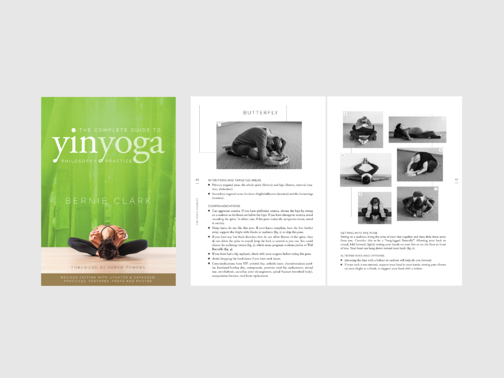 Cover and interior pages from The Complete Guide to Yin Yoga