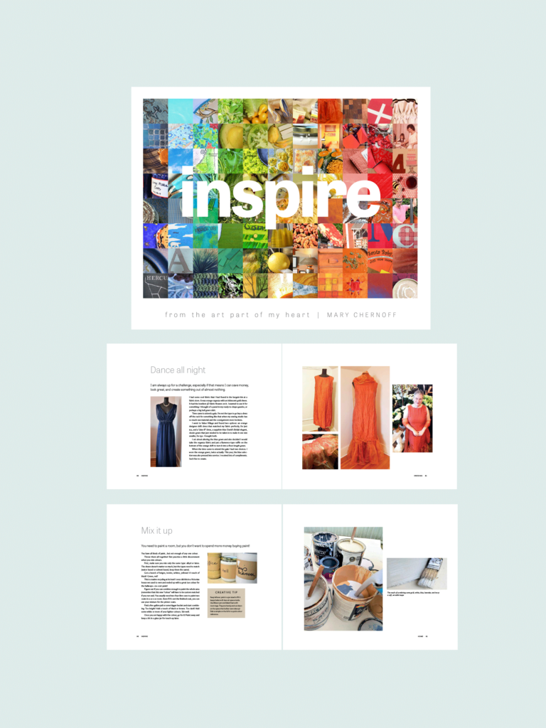 Book cover and interior pages of Inspire by Chernoff